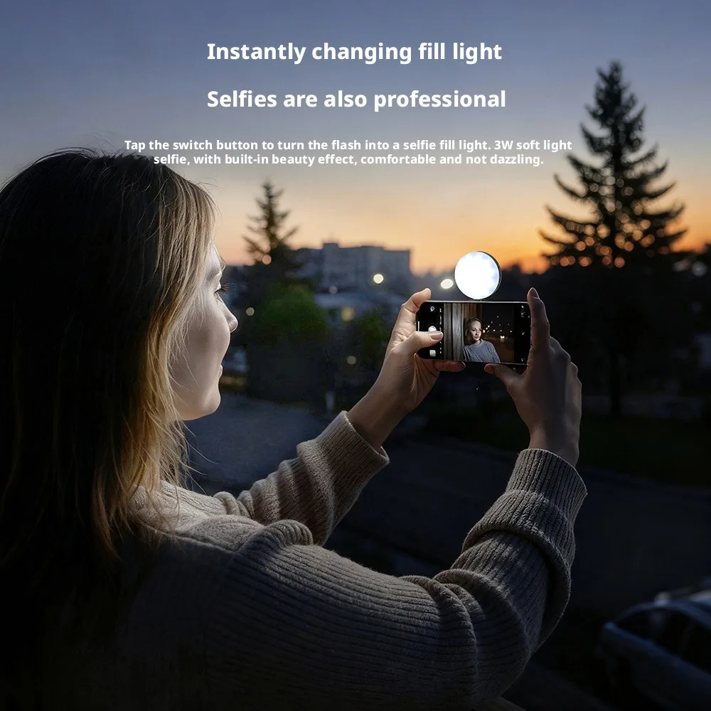 Magnetic Mobile Phone Fill Light Makeup Mirror Handheld External Camera Mobile Phone Lighting Magsafe Live Beauty Pocket Lamp view 3