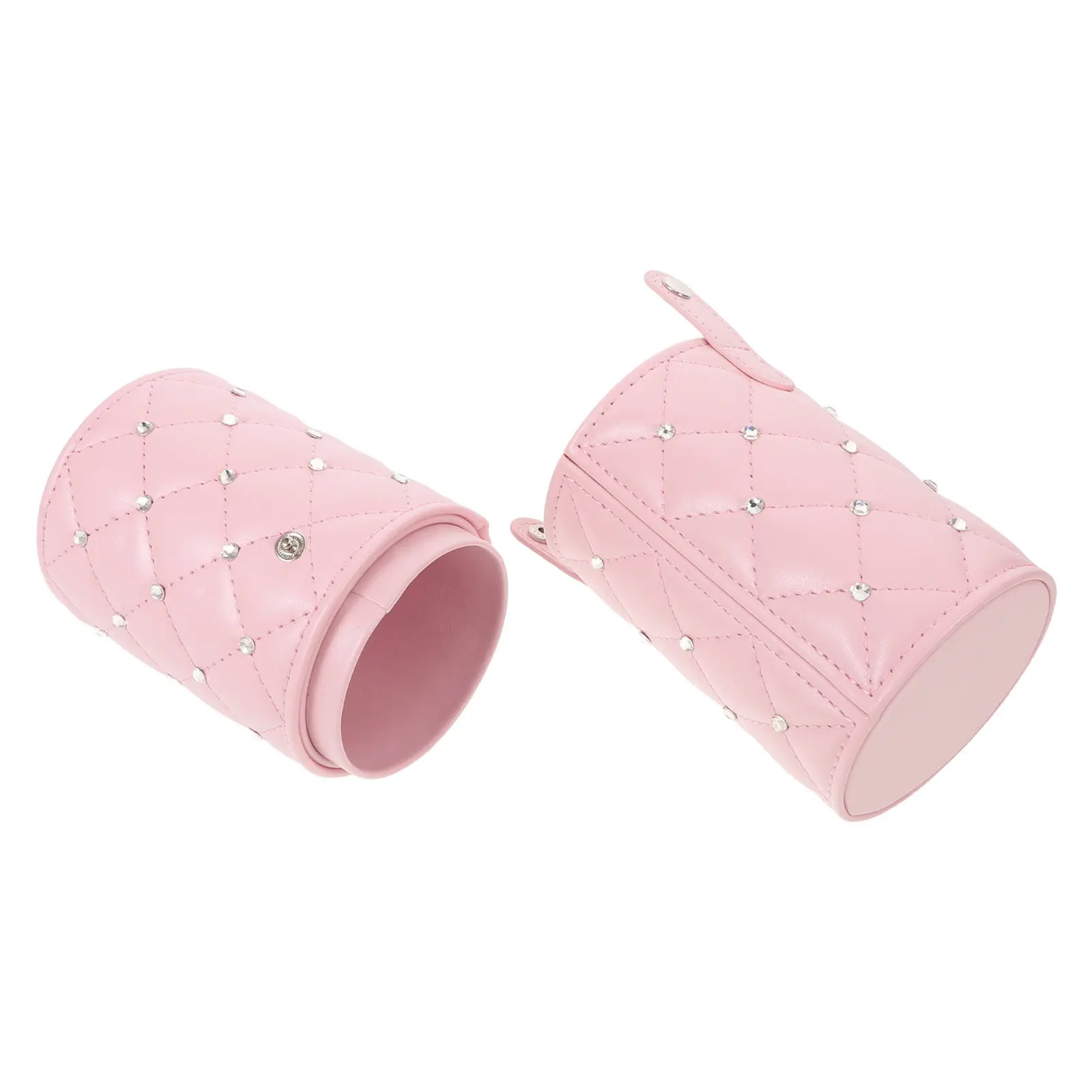 Pink Rhinestone Makeup Brush Holder Dustproof Cover Desktop Organizers Makeup Pen Cup Storage Make Up Brush Cup