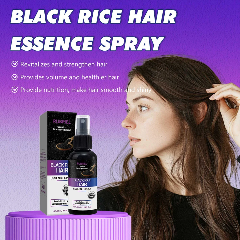 Black Rice Hair Growth Essence 60ml Germinal Serum Essence Oil Natural Hair Loss Treatement Effective Fast Growth Hair Care