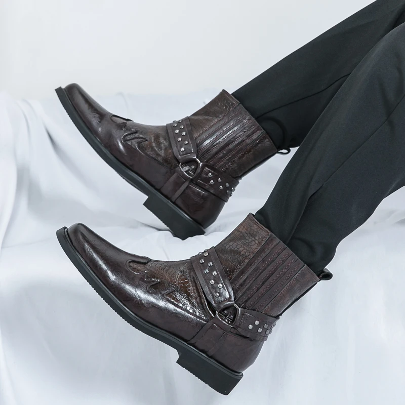 أحذية رجالية عالية الجودة بلون سادة وكعب منخفض مريح كلاسيكي متعدد الاستخدامات أحذية رجالية للولائم التجارية