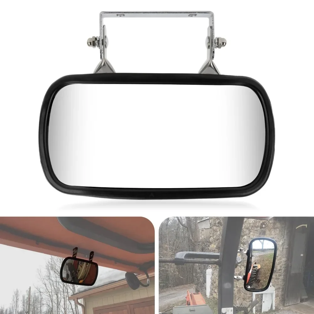 

Motorcycle Tractor Convex Mirror ruck Mirror Stainless Steel Rear View Rectangular Side Mirror Universal