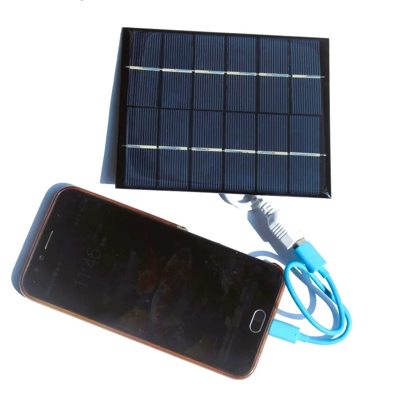 Customized 6V 2W Small Size Solar Panel Charger with Base for AA AAA Battery Charging Polycrystalline Solar Phone Charger