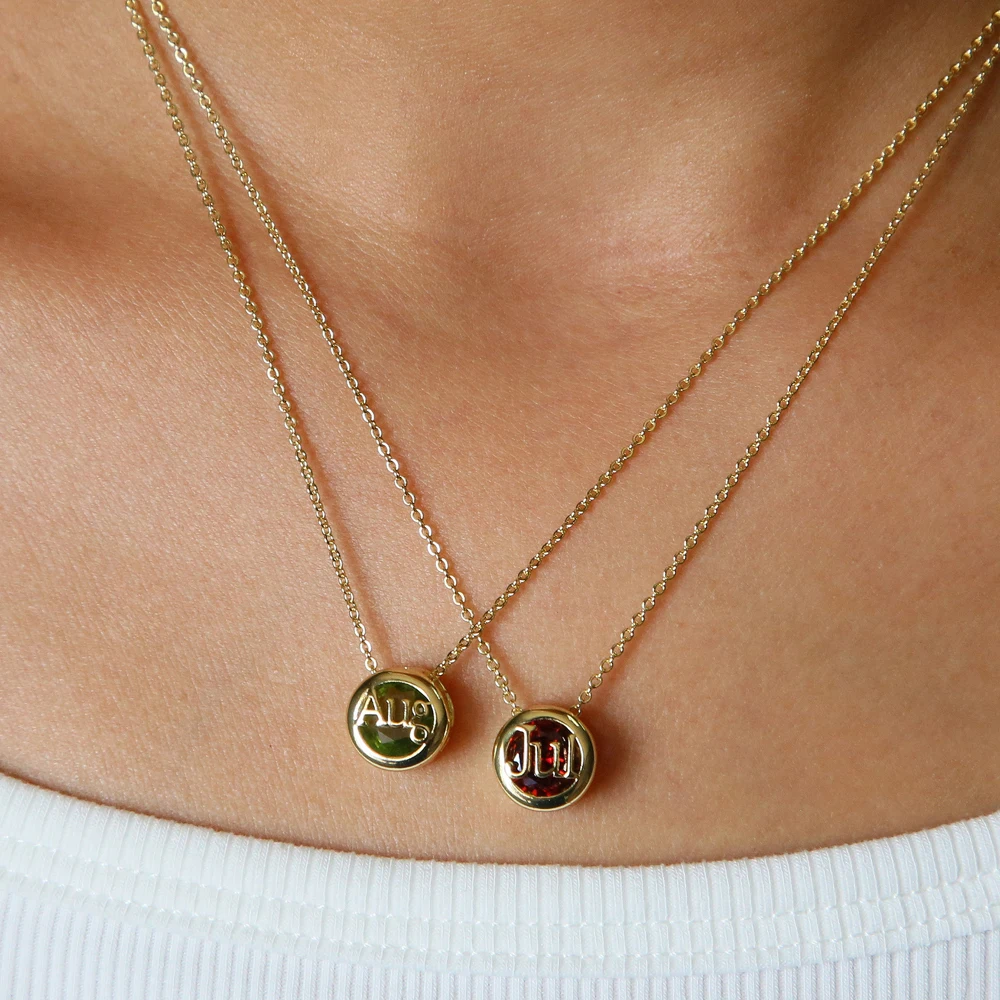 الملونة جولة 12 جوهرة الميلاد قلادة قلادة للنساء قابل للتعديل 2025 سحر الفولاذ المقاوم للصدأ سلسلة القلائد هدايا عيد الميلاد #4