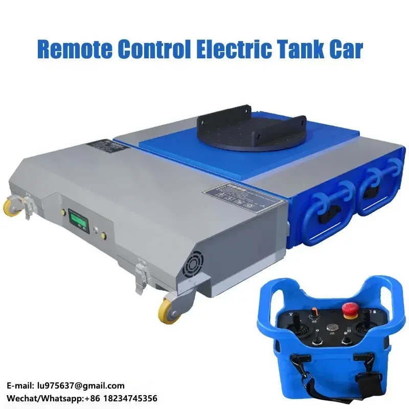 Remote Control Electric Transporter Electric Tank Trolley Skate Dolly Heavy Duty Straight Portage Universal Freewheel 20-50 Ton