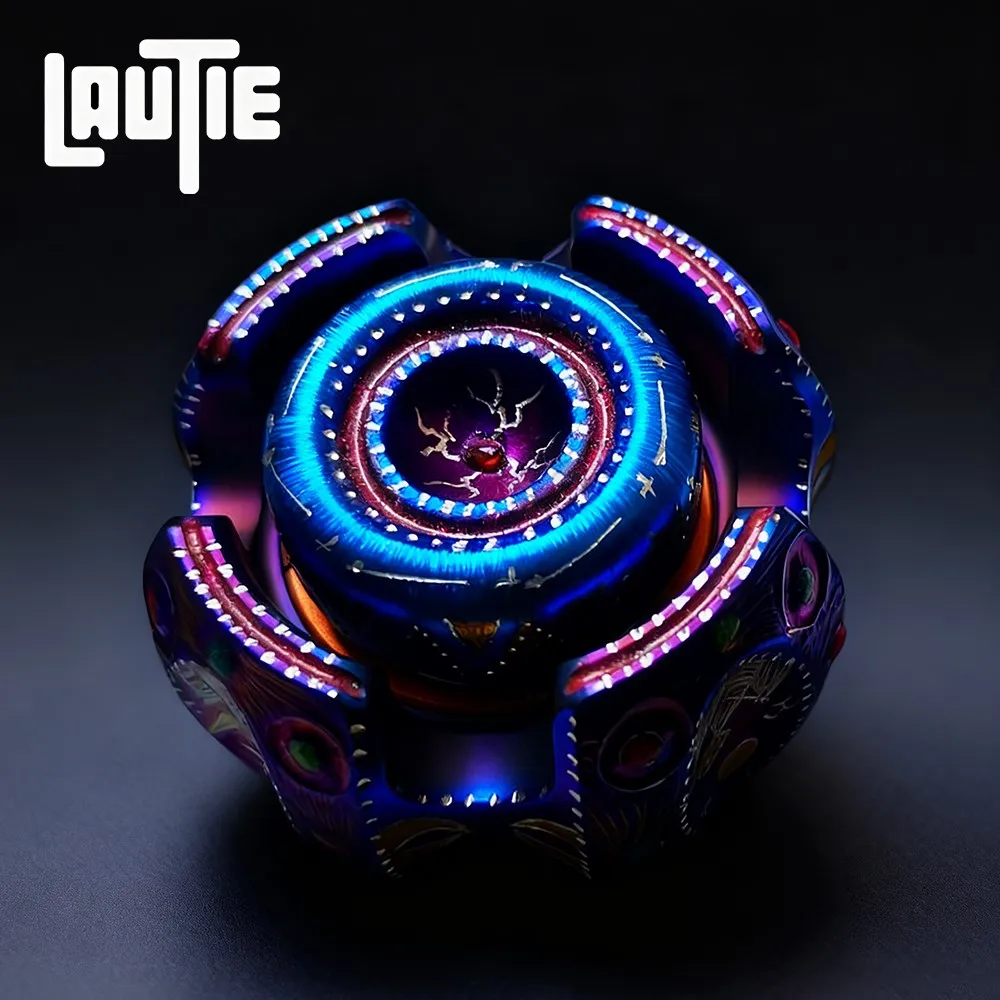 LAUTIE EDC Noiz-C titane Fidget Spinner Noiz série lumineux à la main sculpture Fidget jouets pour adultes Anti-stress jouets