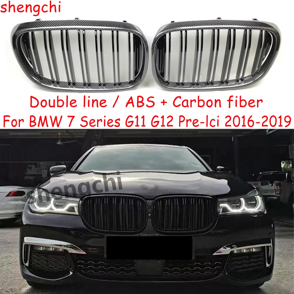 G11 G12 Pre-lci Carbon Fiber Grille For BMW 7 Series G11 G12 Sedan 730i 740i 750i 750d Front Bumper Kidney Grill 2016-2019