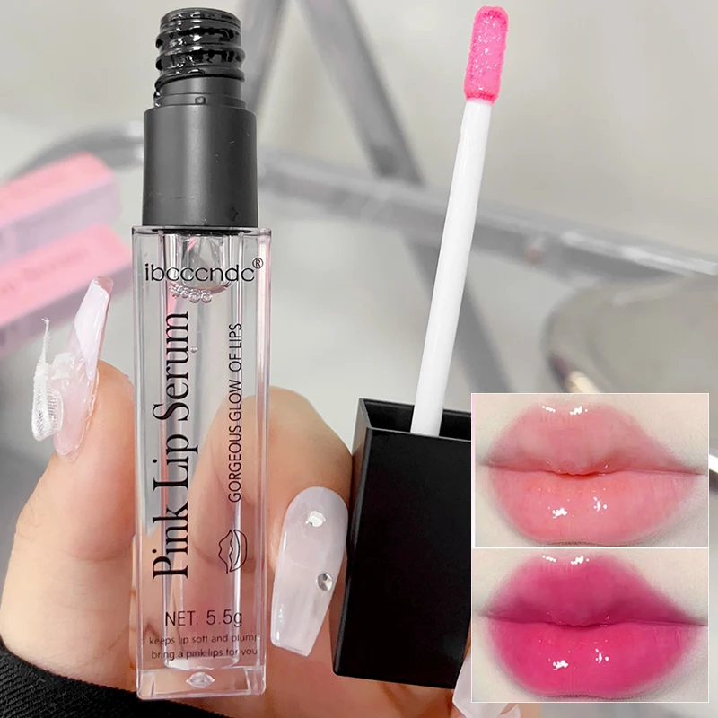 Color Changing Mirror Lip Oil Moisturizing Natural Lip Gloss Cherry Pink Temperature Change Lip Balm Nutritious Lips Care Makeup