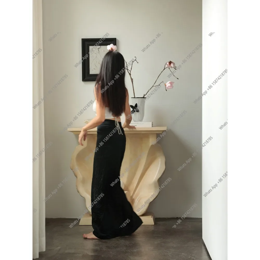 

XS Shell Porch Table Entrance Aisle Narrow Wall Decorative Cabinet Case Desk Designer