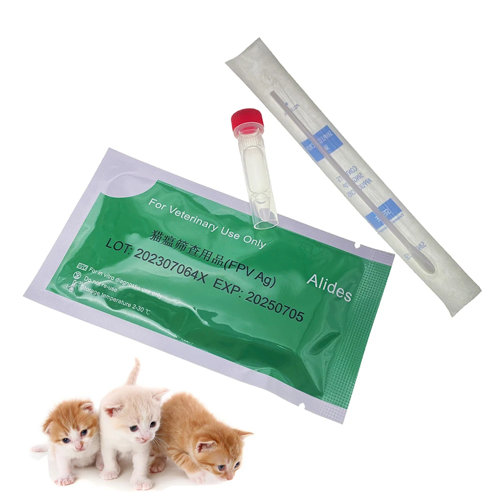 1PCS Pet Cat Feline Plague Test Paper Virus Check Card FPV Parvovirus Rapid Self Detection Kit High Accurate Home Clinic Use