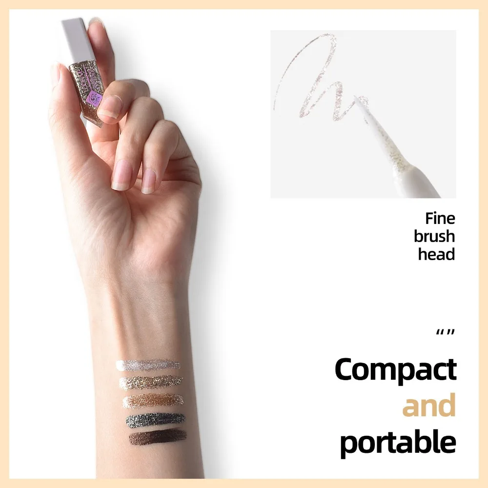 하이라이터 다이아몬드 아이 라이너 펄리 스팽글 리퀴드 아이 라이너 쉬머 오래 지속되는 글리터 아이 섀도우 아이 메이크업 도구