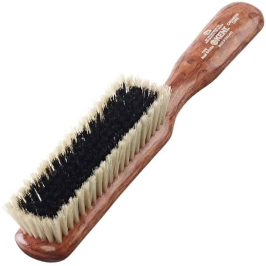 

Kent Clothes Brush. 100% Natural Black and White Boar Bristle Lint Remover Especially for Cashmere Wool and Silk for Keeping De
