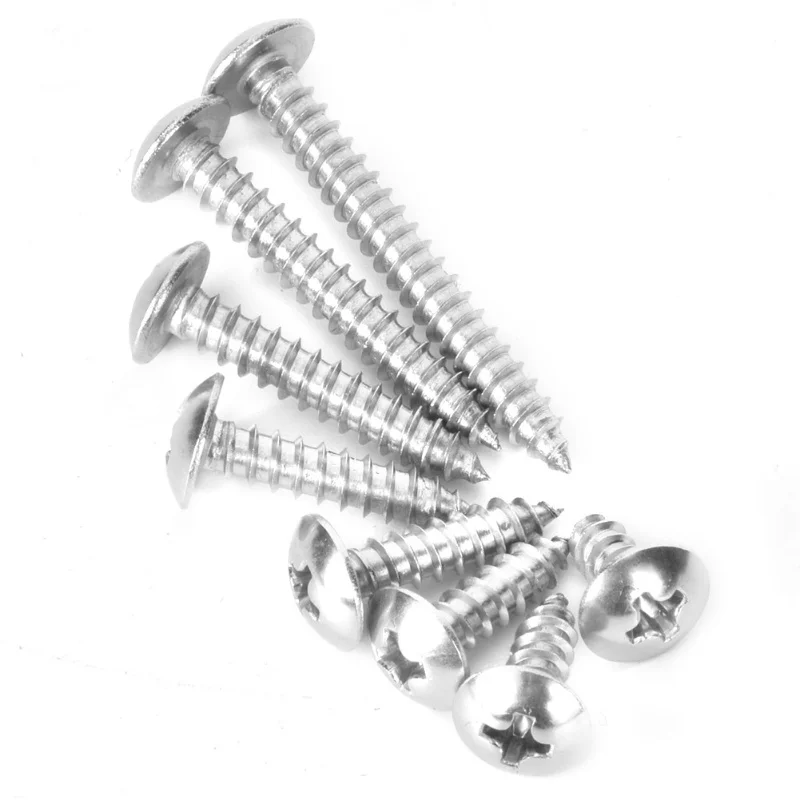 200pcs Self Tapping Screw Cross M3.5 304 Stainless Steel Cross Flat  Head Combination Set