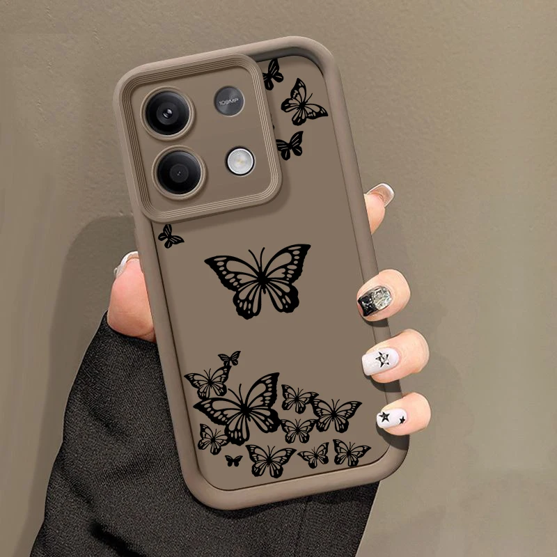 Shockproof Drawing Butterfly Case For Xiaomi Redmi Note 13 12 11 14 Pro 5G 4G 10 Poco F6 X6 X5 14T 11T 13T Pro Silicone Cover