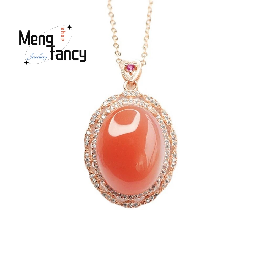 Natural Salt Source Agate Dove Egg Pendant Simple Elegant High-grade Luxury Quality Fine Jewelry Exquisite Fashion Holiday Gifts