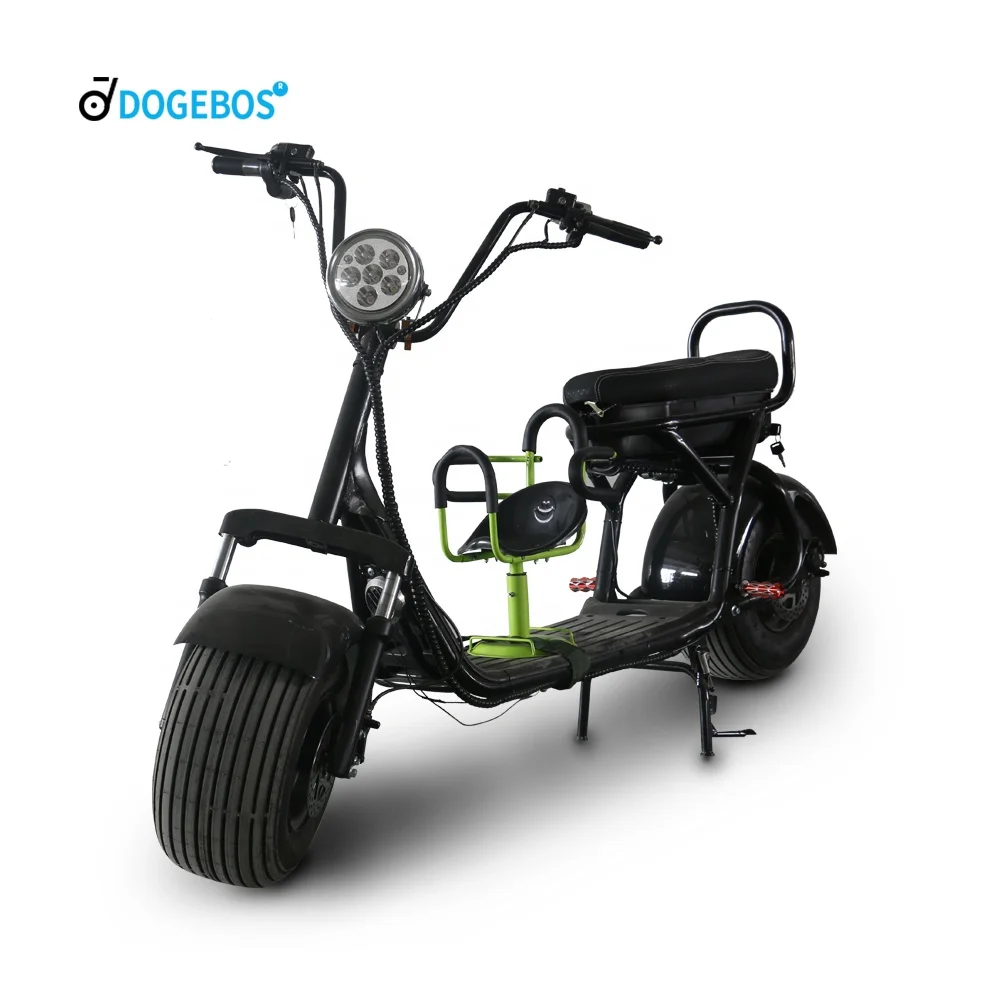 

Citycoco Golf Evo scooter with baby seat, two-wheeled aluminium frame for adults 120kg load capacity