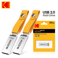 KODAK USB 2.0 Pen Drive 32GB 64GB 128GB K122 Metal USB2.0 Flash Memory pendrive With Leather Ring