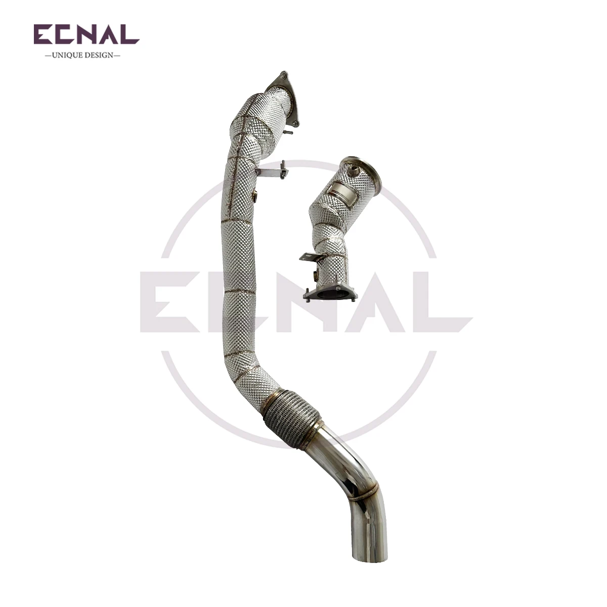 Ecnal Exhaust Downpipe with Catalytic Converter Exhaust Pipe for Land Rover Defender Velar Discovery Range Rover Sport L6 3.0T