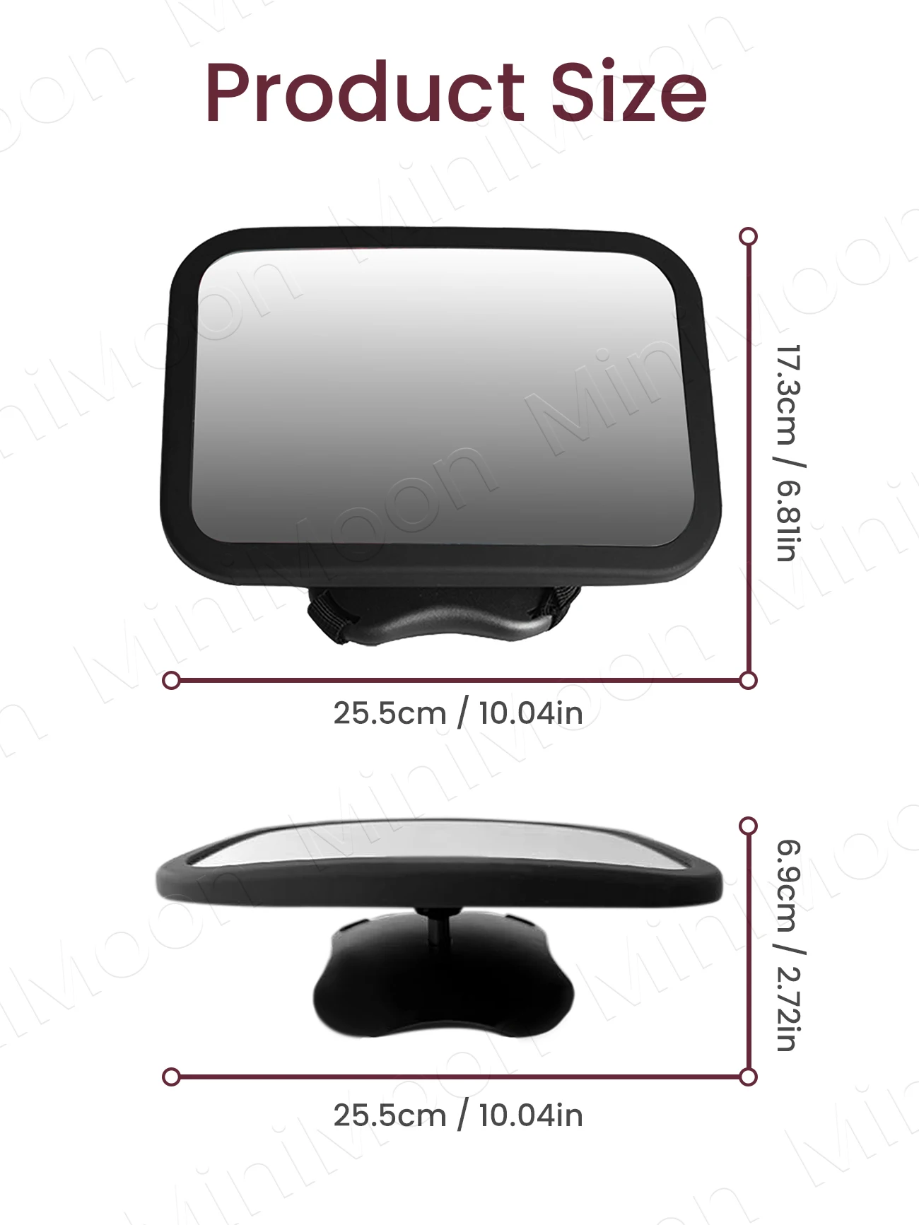 Wide-View Baby Car Mirror, Shatterproof Headrest-Mounted for Safe Rear-Facing Infant Monitoring, Easy to Install