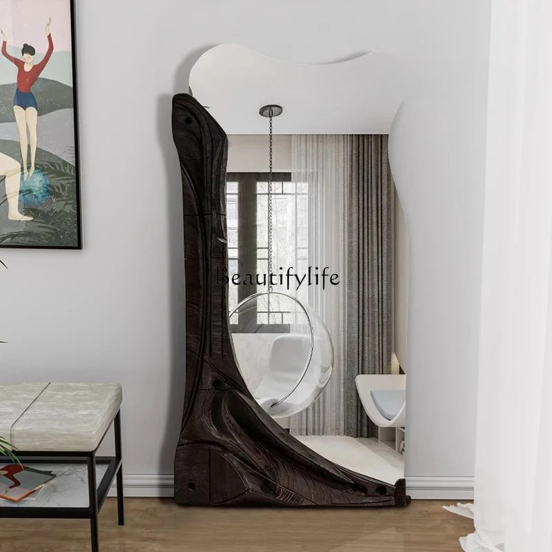 

yj5 Nordic art full-length mirror entry full body irregular creative landing designer fashion