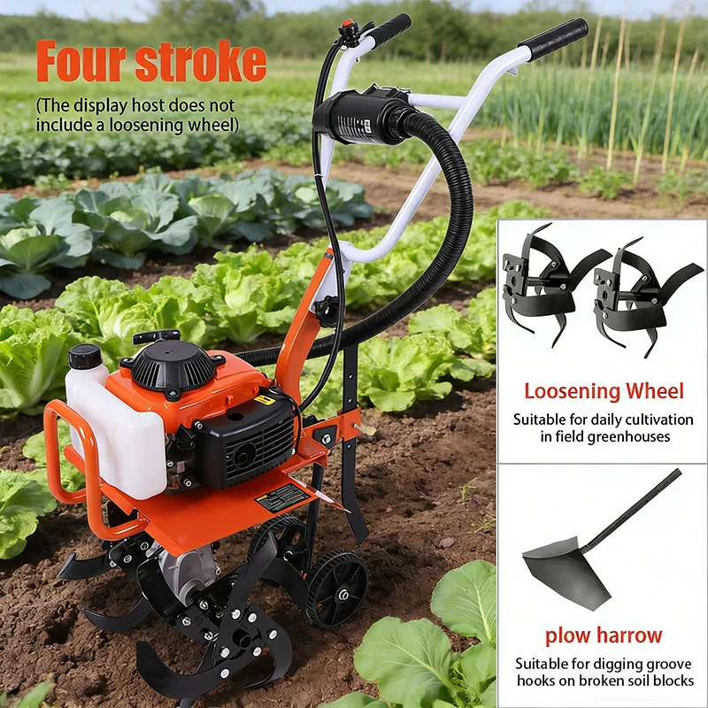 Gasoline Micro Cultivator Agricultural Garden Tools Gasoline Multi-function Minitype Rotary Tiller Machinery for Far