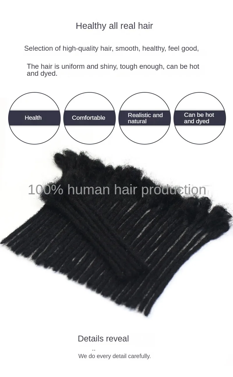 Dreadlocks Brazilian Human Hair Strand Crochet Braid Hair Loc Extension Kinky Braiding Microlocks