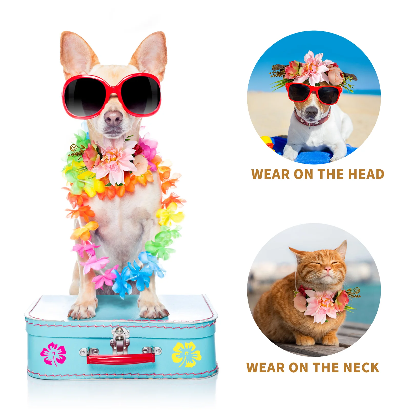 Pet Headwear Dog Flower Headband Garland Wedding Decor The Flowers Beach Wreath Cat Party