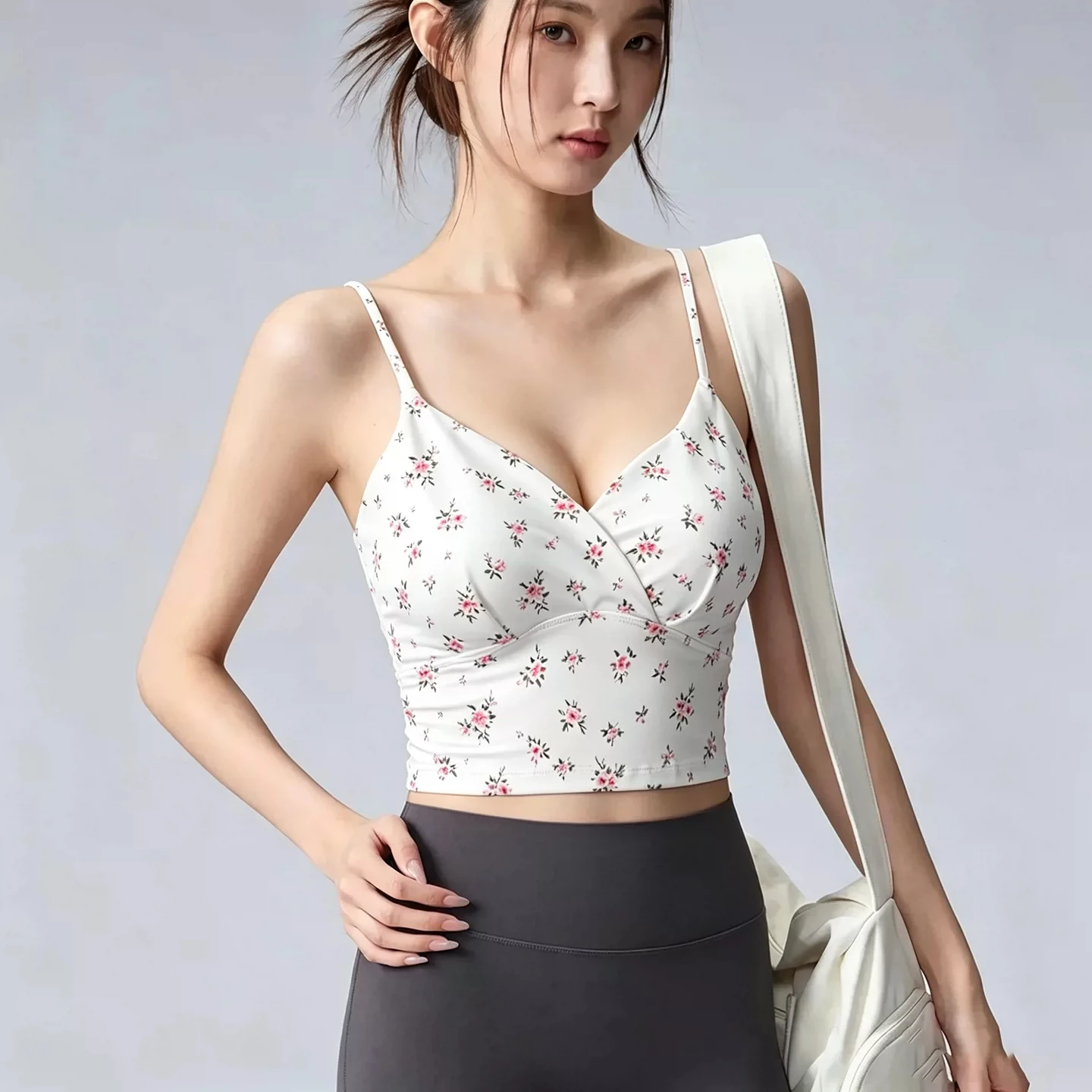 Women's Printed Yoga Sports Bra with Breast Pads Fixed Cup Beautiful Back Gym Top for Running Bra Fitness Underwear