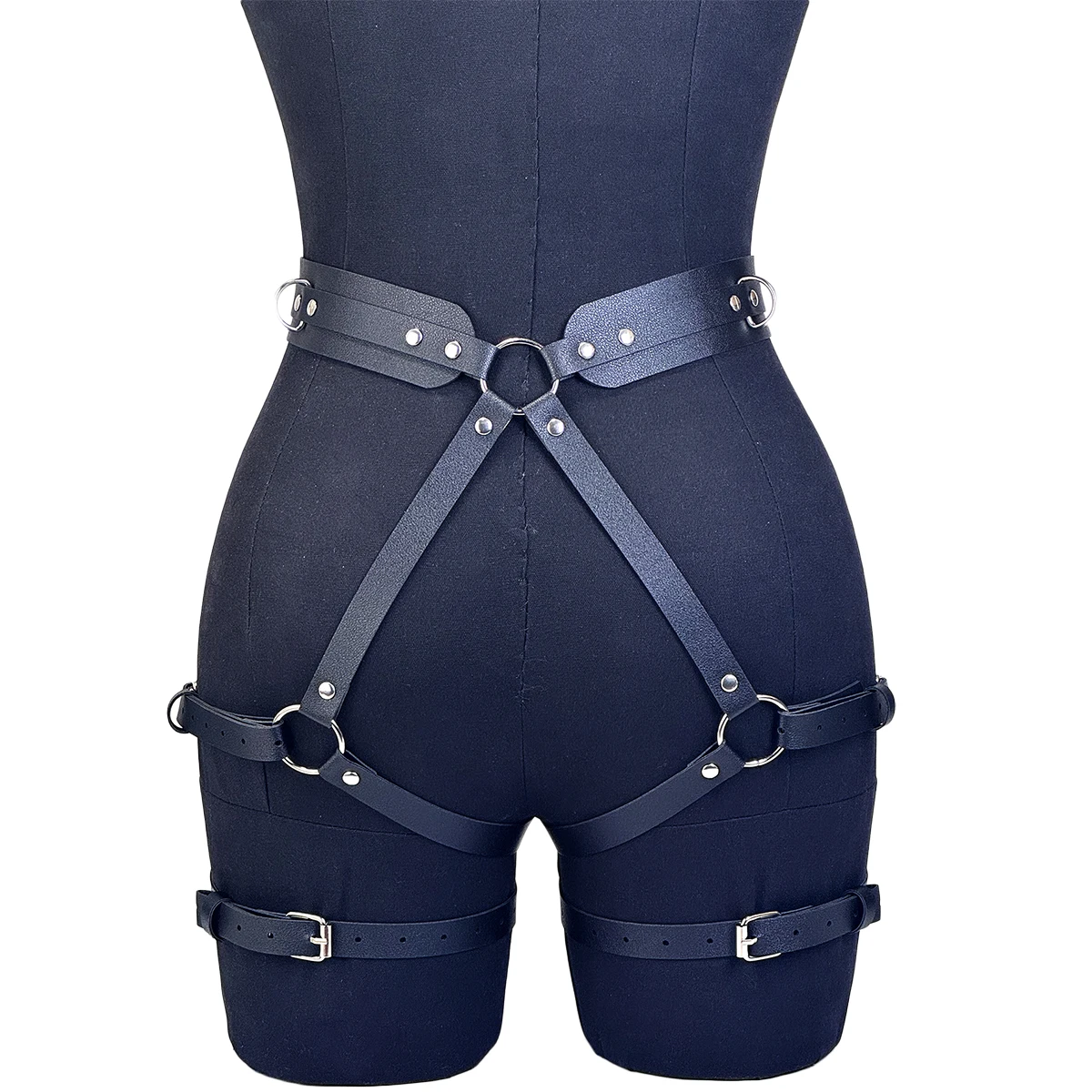 PU Leather Leg Harnesses for Women Gothic Punk Women's Leg Garter Harness Belt Adjustable PU Leather Waist Belt.