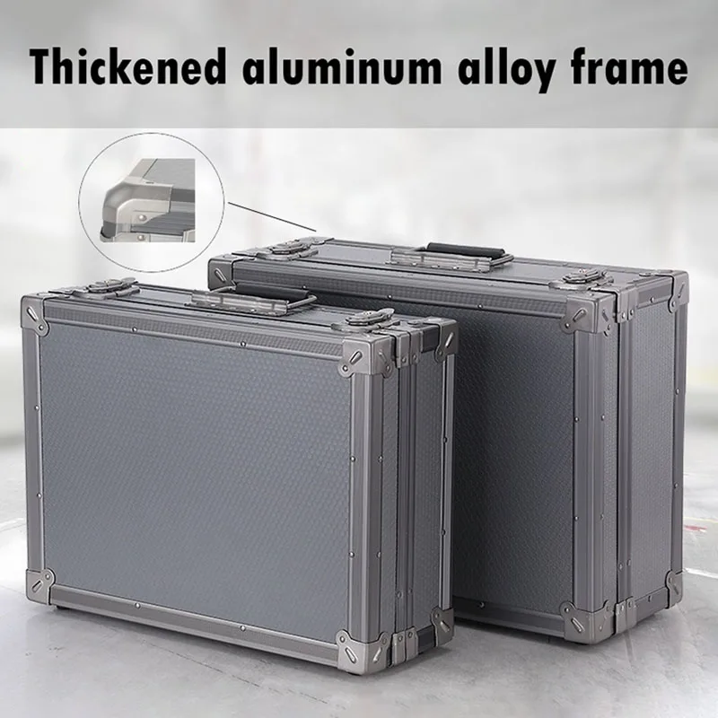 Complete Tool Box Multi-purpose Hard Aluminum Organizer Suitcase Tool Electricians Accessories Parts Storage Case Set with Lock