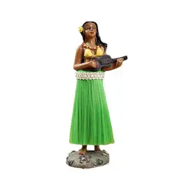 Hula Girl with Ukulele Shake Body Dolls Dashboard Car Decoration Accessories Auto Shaking Body Toy for Automoibles Car-styling