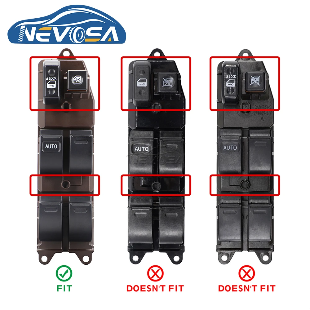 NEVOSA 84820-33170 Master Front Left Auto Electric Power Lifter Window Switch For Toyota Corolla Camry Sienna Matrix 8482033170