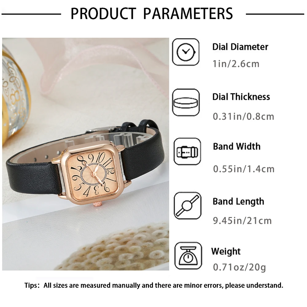 طقم ساعات نسائي بسيط ومتوافق تمامًا مع قطعتين للارتداء اليومي #4