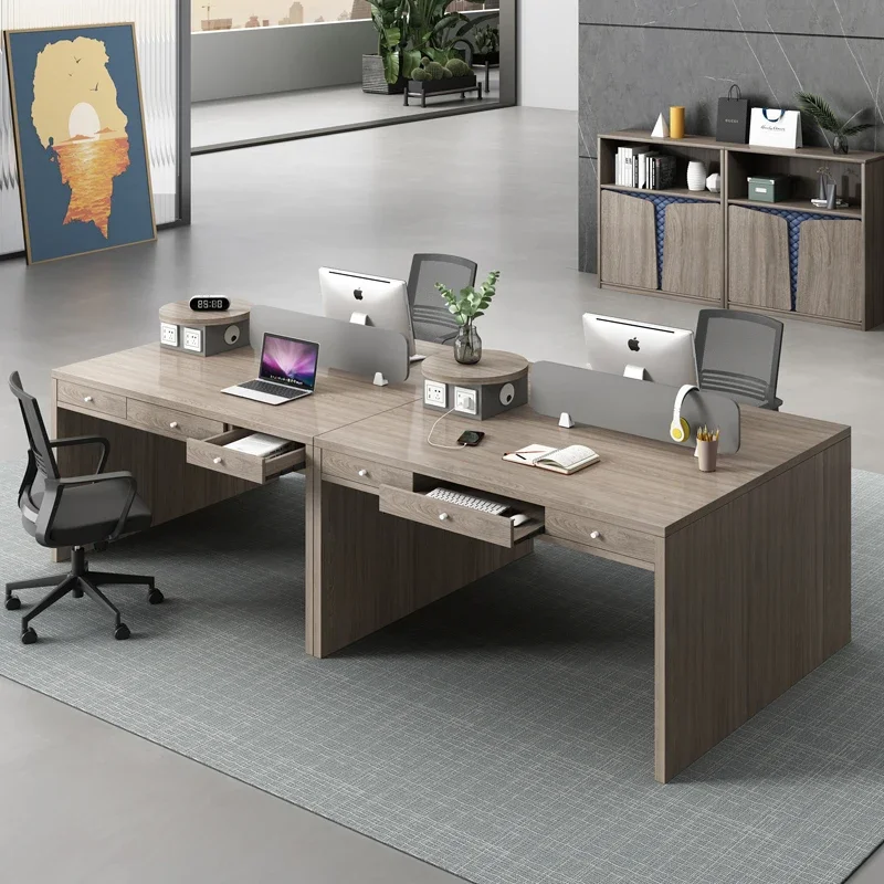 #Staff Office Desk and Chair Combination Simple Modern Two Four Six Double Four Six Station Card Seat Staff Office Desk