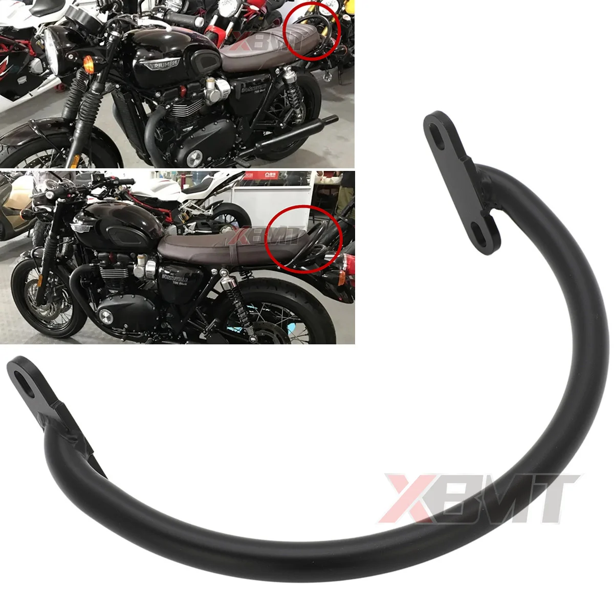 

Motorcyle Handle Grips Handrail Rear Seat Grab Rail Passenger Bar For Triumph Bonneville T 100 120 Street Twin Scrambler 16 - 21