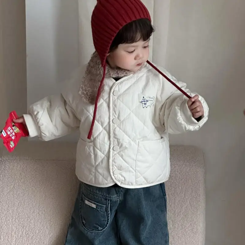 

2025 Winter New Baby Long Sleeve Warm Fleece Coat Boys Girls Cotton Padded Jacket Children Casual Coat Fashion Kids Clothes