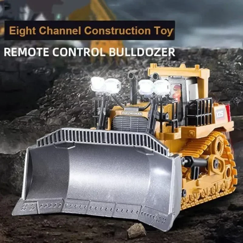 

2,4G 1/24 8-канальный инженерный строительный автомобиль с дистанционным управлением грузовик радиоуправляемый бульдозер игрушка со светом