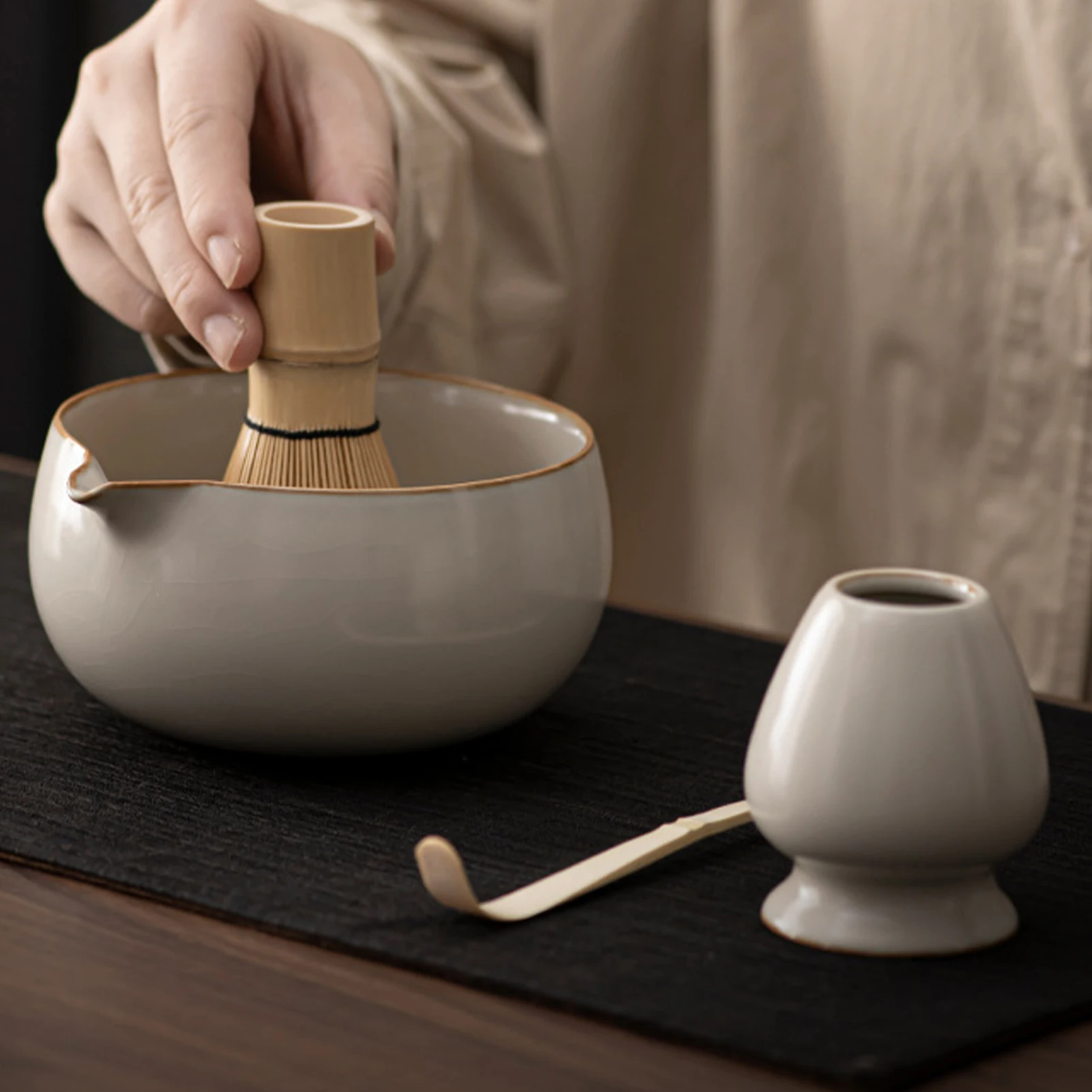 Matcha Whisk Holder 4 Piece Matcha Powder Kit Matcha Maker Matcha Bowl Set Matcha Accessories For Beginners Home Enjoy Alone Or