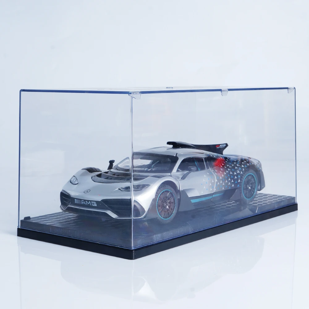 Modello di supercar in lega grigia 1:24 con suono e luce, tirare indietro, tre porte, coda sollevabile, sterzo ruota anteriore, ammortizzatore a quattro ruote, giocattolo per ragazzo