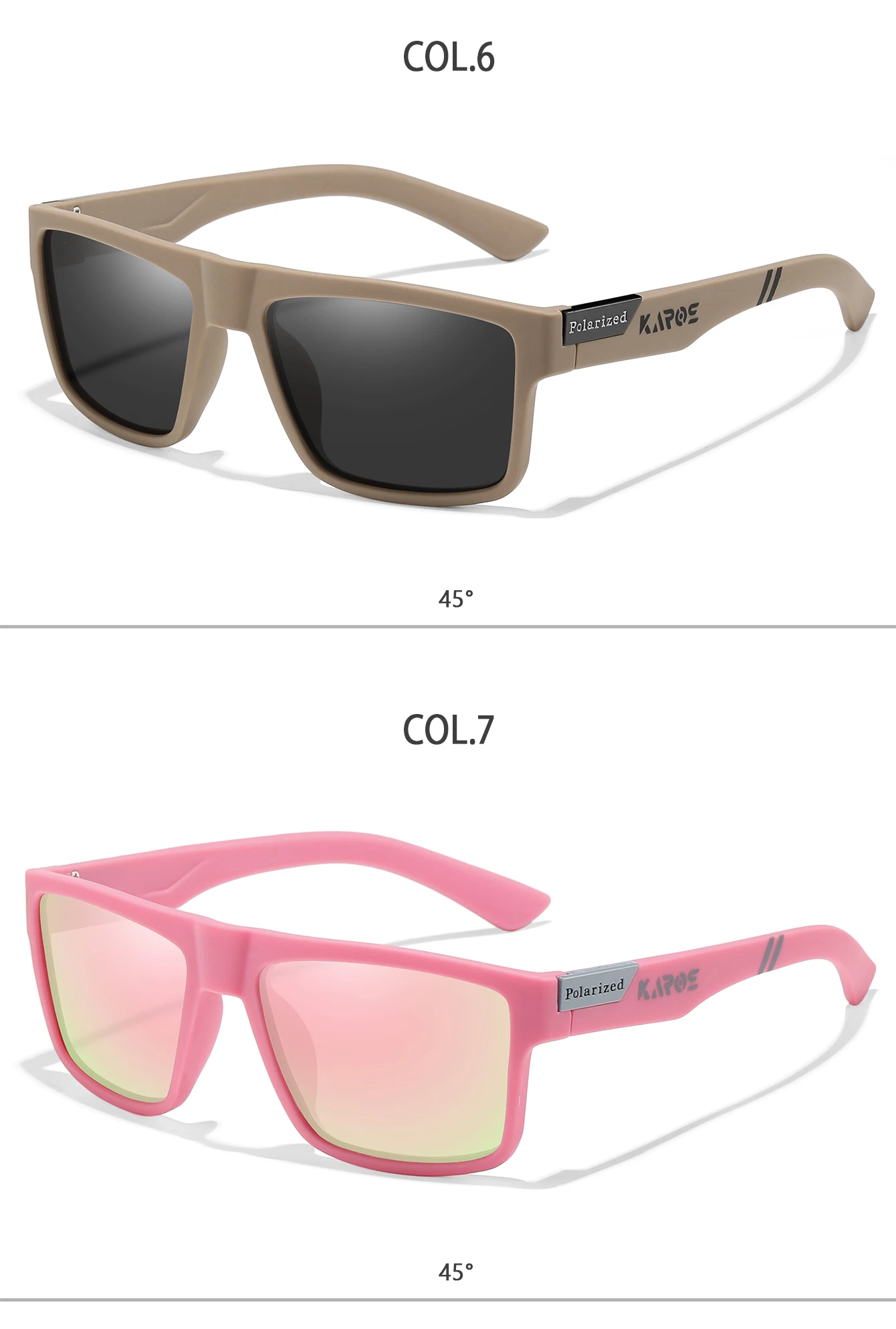 KAROS Mode Polarisierte Sonnenbrille für Männer und Frauen Luxus Fahren Angeln Reisen Vintage Quadratische Sonnenbrille für Herren UV400 Eyewear – Detail 9
