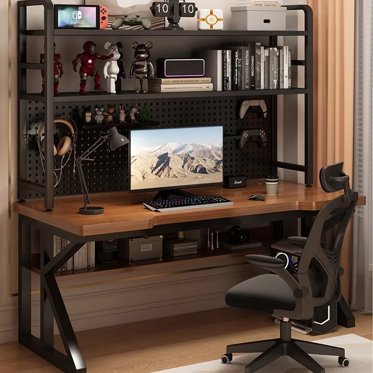 

Computer desk desktop home e-sports table hole board bookshelf desk desk bedroom desktop storage writing table