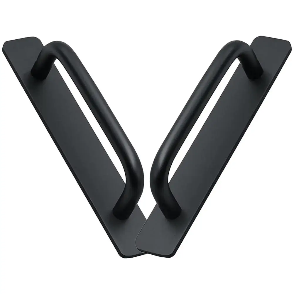 

2 Pcs Long Handle Black Aluminum Alloy Self Adhesive Cabinet Handles for Drawer Door Pulls Sliding Screen Modern Kitchen