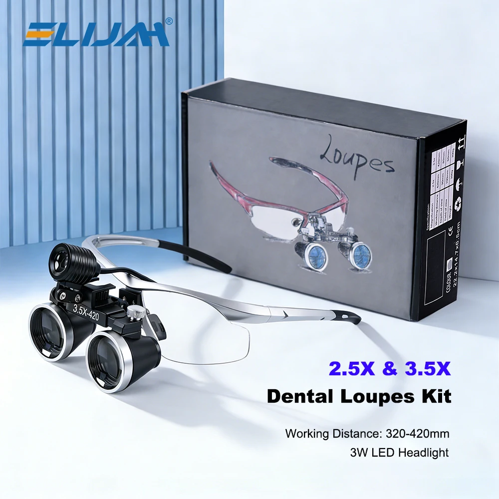 

2.5X 3.5X Dental Binocular Magnifier Ultra-lightweight Optical Loupes 320-420mm Magnifying Glass for Dentistry Surgery