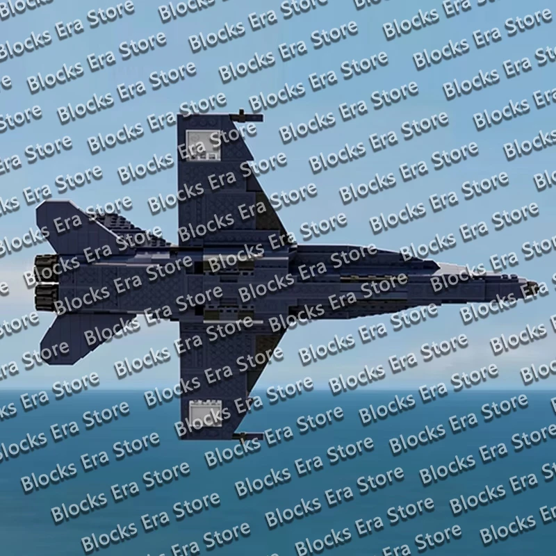 QWERT F/A-18C Military Fighter Jet Model MOC Building Bricks War Equipment Modular Technology Gifts Holiday Assemble Toys Suit
