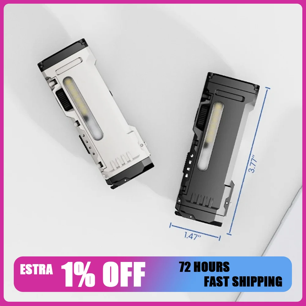WUBEN X4 EDC Flat Flashlight with RGB Light, 1500 Lumens Mini Flashlight with Tactical Switch and Magnetic, IP68 Portable Pocket