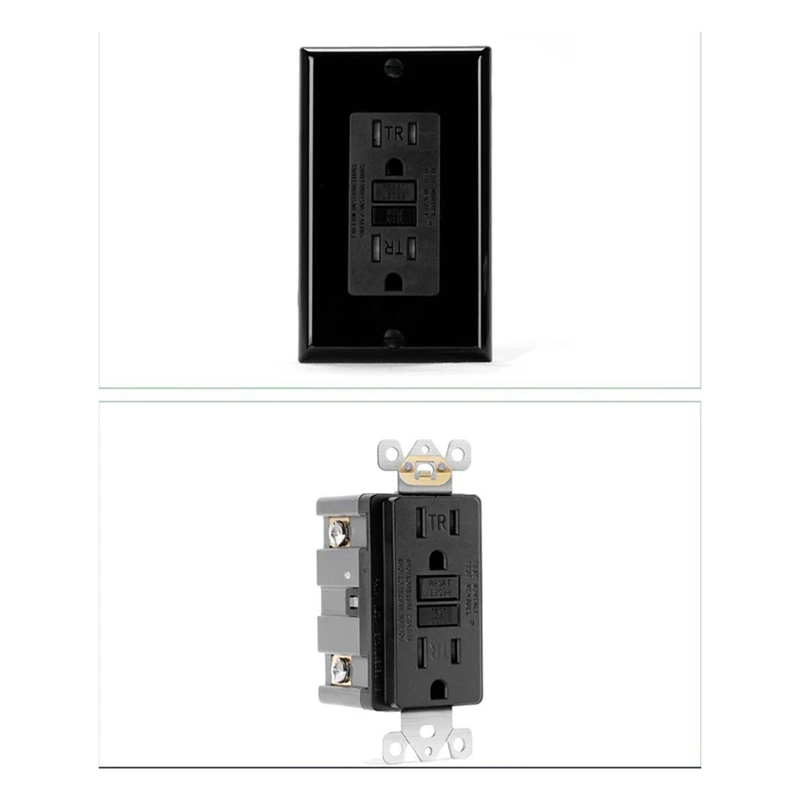 GFCI Outlet 15 Amp, Self-Test GFI Electrical Outlet, Tamper Resistant GFCI Receptacle With Wall Plate