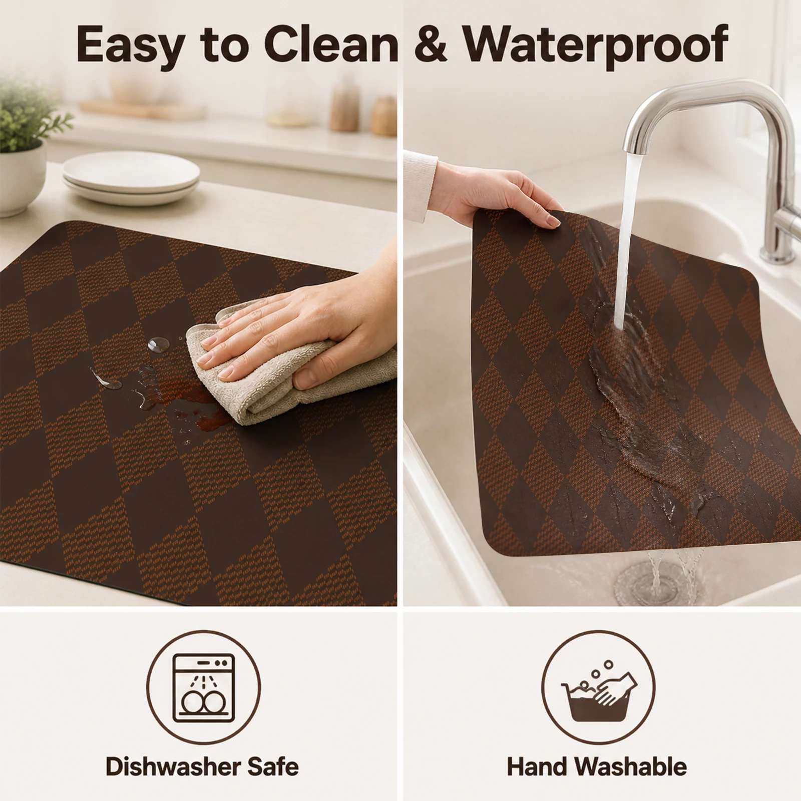 Luxury Silicone Leather Table Mat Waterproof Oil Resistant Dining Placemat Heat Resistant Kitchen Desk Protector Easy Washable P - view 5