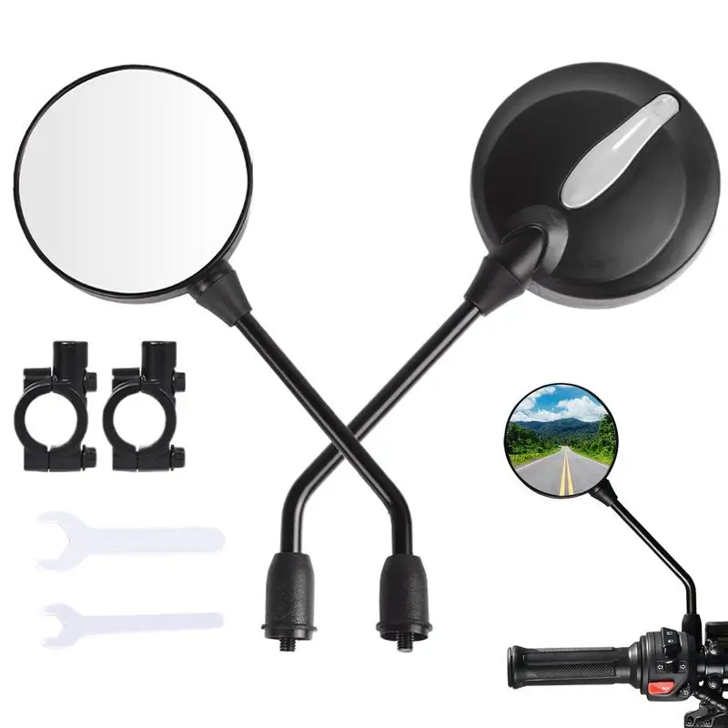 Motorcycle Handlebar Mirrors Dirt Bikes Mirrors Safety Rear View Mirrors With Adjustable Rotation Side Mirrors With Clear Vision