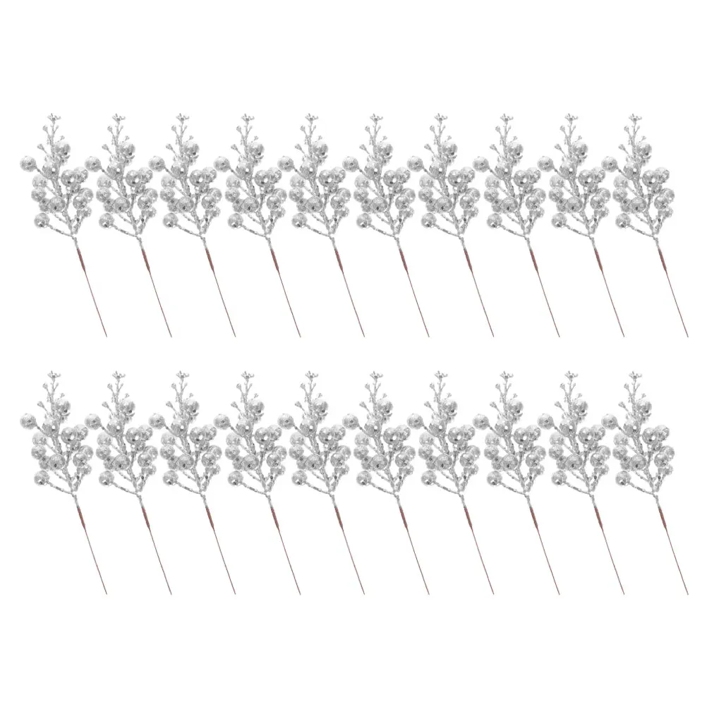 

20pcs Artificial Berry Stems Realistic Christmas Decorations Fake Berries for Wreaths Tree Branches Holiday Gifts