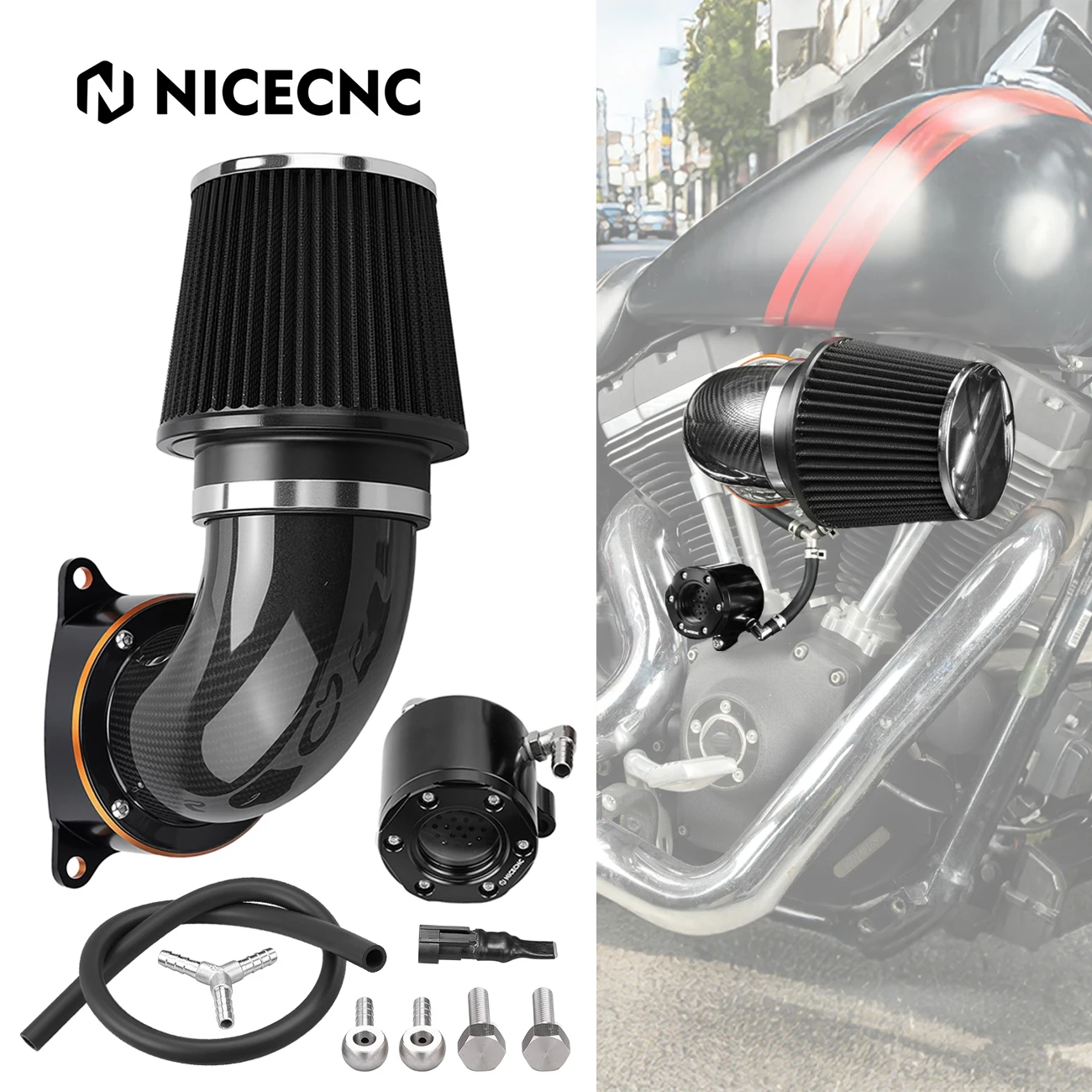 Motorrad-Luftfilter-Reinigungsset für Harley Dyna Street Bob Fat Bob 2008-2017, Low Rider/S 2008-2015, Super Glide 08-14