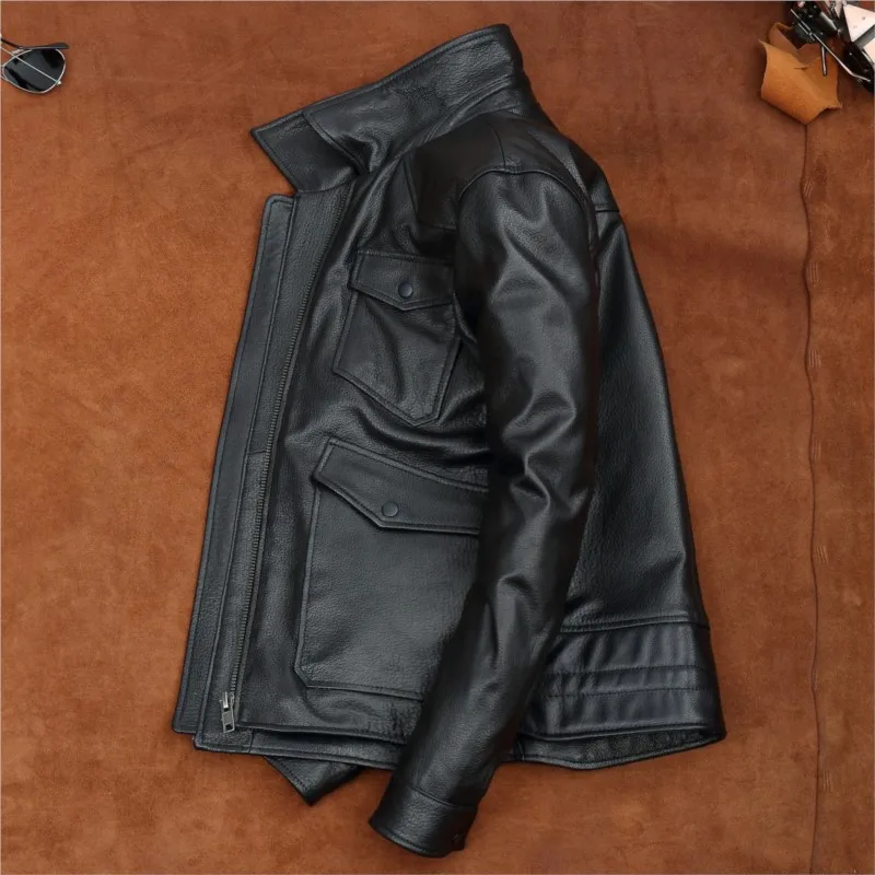 

This is a new versatile fashionable and simple style featuring short whole pure leather